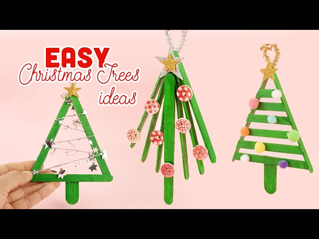 Easy DIY Christmas tree ideas| Popsicle stick Christmas tree DIY