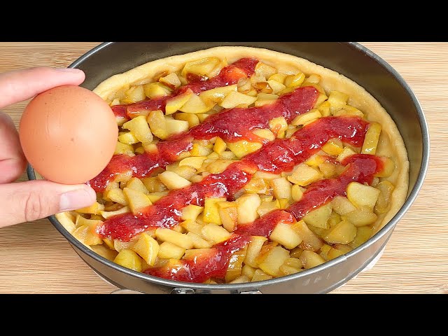 A simple apple pie with 1 egg that melts in your mouth! Apple pie recipe in 5 minutes!