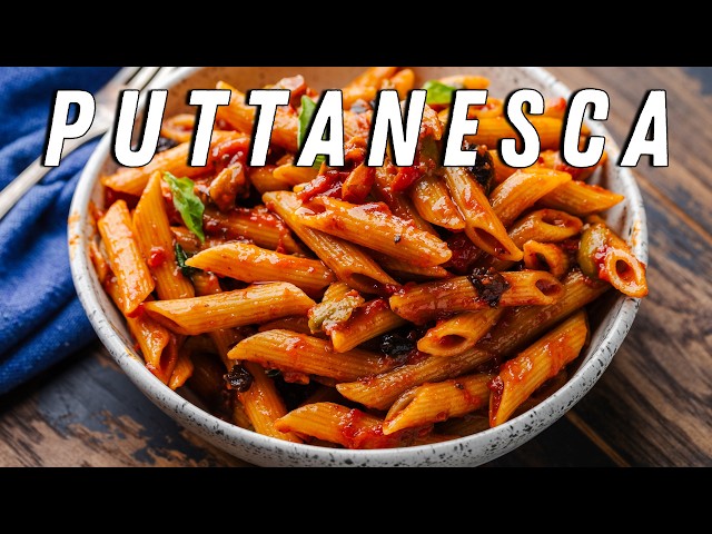 Pasta Puttanesca - Super Delicious Easy Weeknight Pasta
