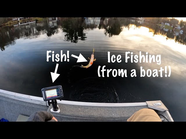 No Ice? No problem! Icefishing Perch (from a boat)!