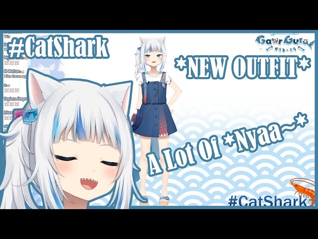 【Hololive EN】Gura's New Outfit Reveal ! #CatShark【Eng Sub】