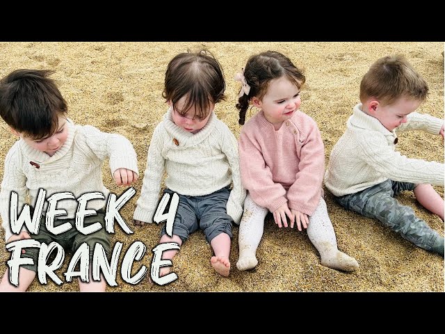 Our QUADRUPLETS 1ST TIME on the BEACH EVER & Jumping in a FREEZING COLD POOL! || WEEK 4: France