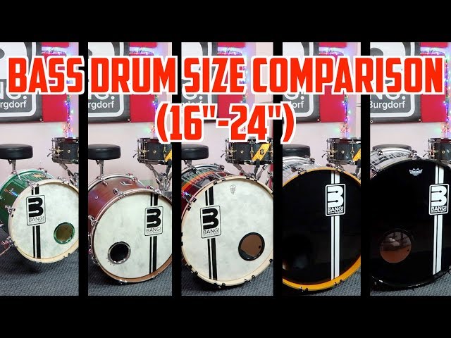 Bass Drum Size Comparison (16"-24")