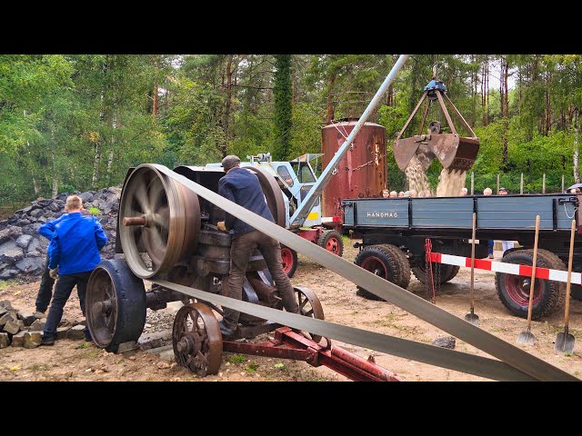 Dangerous Rock Crusher in Action - Historical Construction Site