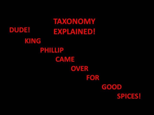 Taxonomy explained!