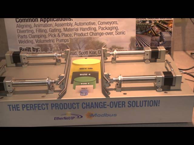 Product change-over demo using ERD low cost electric actuators and ACS stepper drive