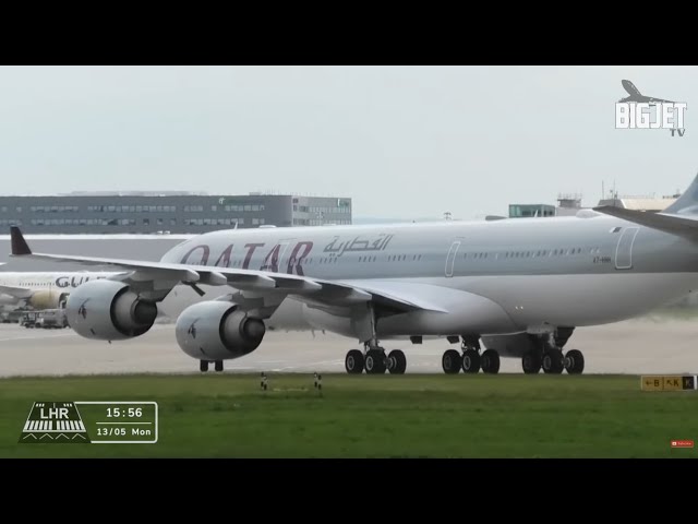 RARE! A340-500 at London Heathrow - New Camera check