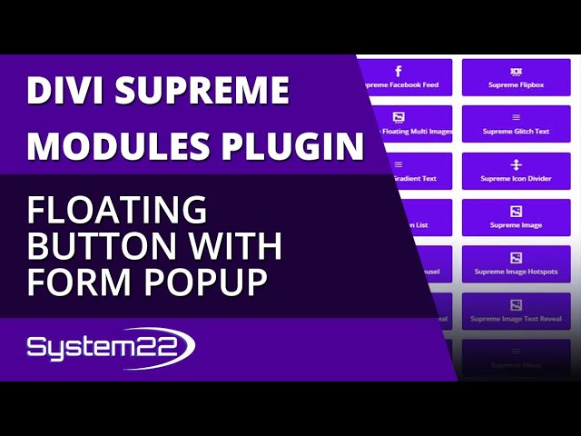 Divi Theme Supreme Modules Floating Button With Form Popup 😎