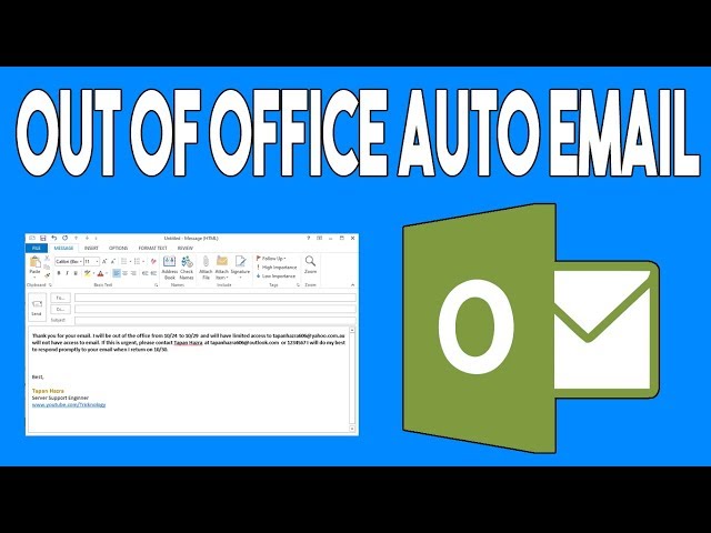 How to Set an Out of Office Auto Email Message in Outlook 2013