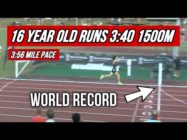 16 year old runs a 3:40 1500m and just misses the World Record