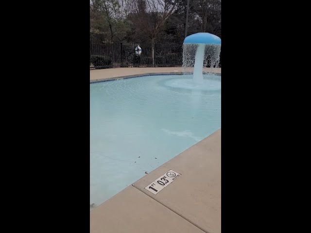 Frozen fountain at Edmond, Oklahoma pool