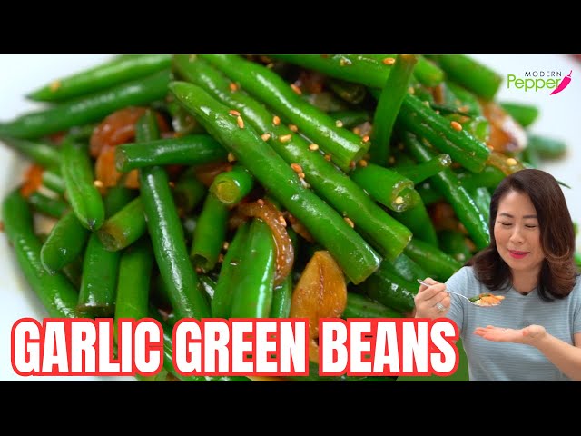 EASY, DELICIOUS & HEALTHY Garlic Green Beans Recipe [Korean Side Dish Recipe] JUICY String Beans!