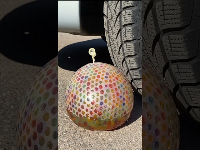 Crushing Crunchy & Soft Things by Car   EXPERIMENT: CAR vs ORBEEZ BALLOON #shorts