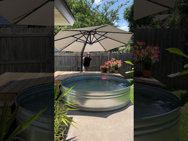 How we keep our Stock Tank Pool COOL! What do you think? #stocktankpool