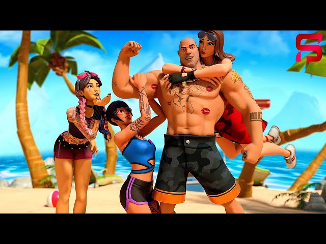 BEACH BRUTUS PLAYS KISS CHASING with SUMMER GIRLS... ( Fortnite  )