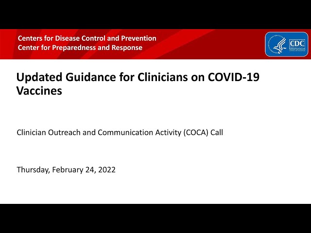 Updated Guidance for Clinicians on COVID-19 Vaccines