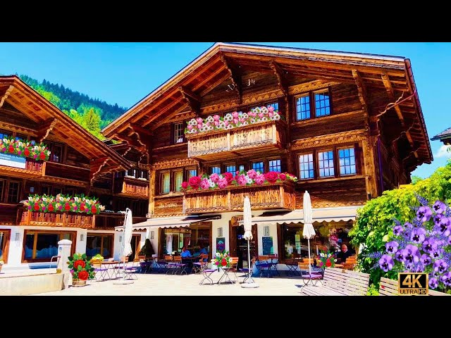 GSTAAD & SAANEN _ Walking tour In Swiss Resort Town , Switzerland 🇨🇭
