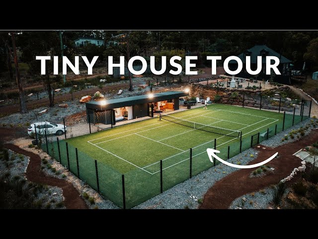 Ultimate Designer Tiny-House Sits On Its Own Private Tennis Court! The Pavilion Tas Tiny House Tour!