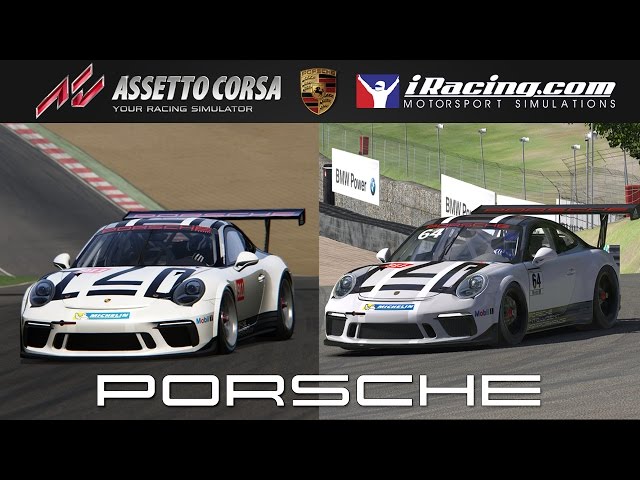 Assetto Corsa Vs iRacing - Porsche 911 GT3 Cup 2017 - Comparison