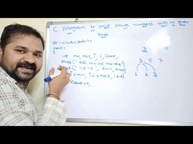 prime numbers in given range || c program to print prime numbers between given range || from 1 to n