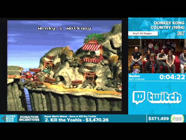 Donkey Kong Country by Eazinn in 36:10 - Awesome Games Done Quick 2016 - Part 80