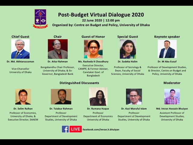 Bangladesh Budget 2020 - 2021 | Reaction by CBP of Dhaka University