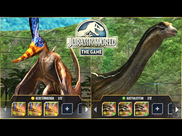 GEOSTERNBERGIA, AUSTRALOTITAN X3 MAX LEVEL 40, BATTLE & ALL ANIMATION | Jurassic World The Game