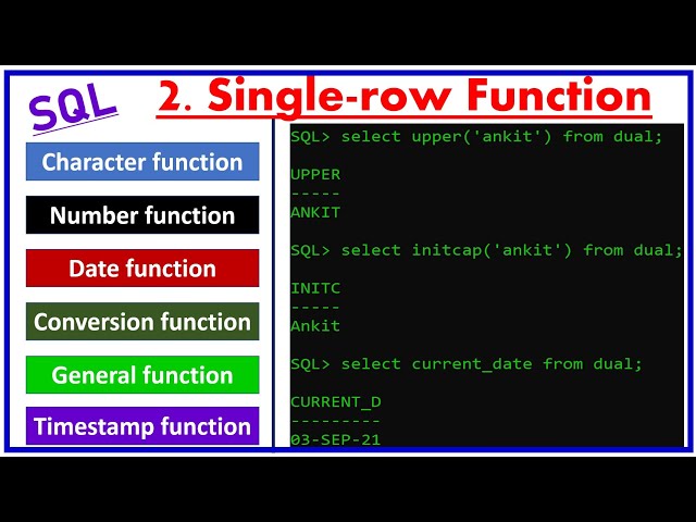 single row function in sql | Oracle Database