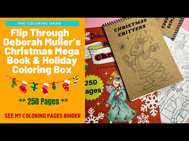 Flip Through of Deborah Muller's Best of Christmas 250 Page Book | 2023 Christmas Coloring Box Pages
