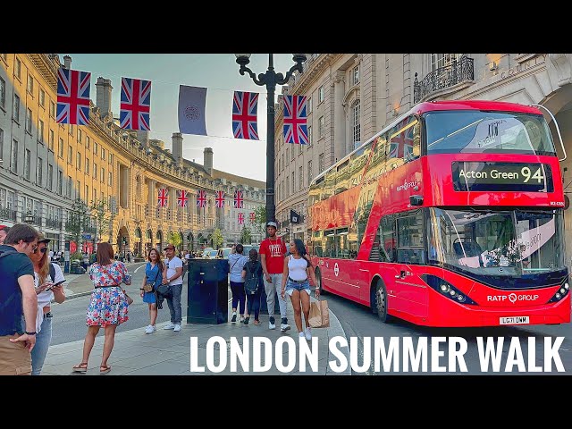 England, Central London Summer Walk | Relaxing Walking tour in West End London [4K HDR]