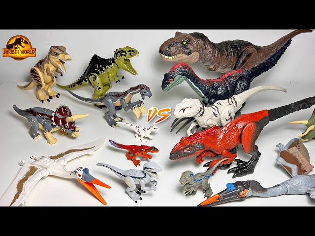 All LEGO Jurassic World Dinosaurs VS Movie Mattel Dinosaurs!