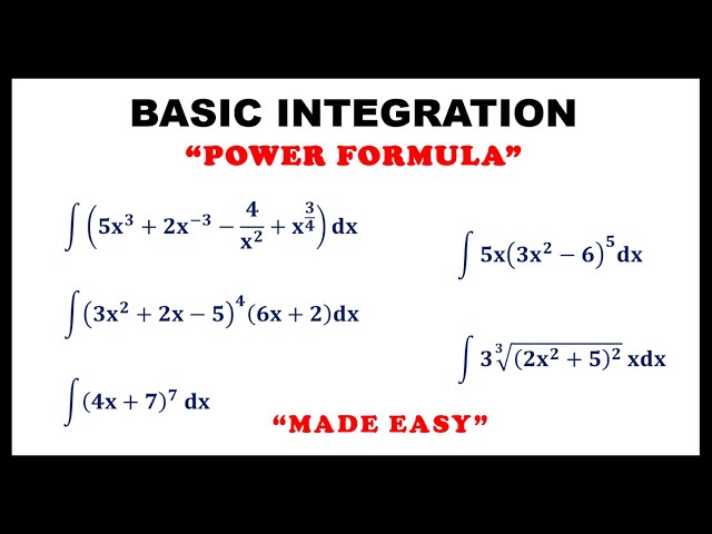 BASIC INTEGRATION USING POWER FORMULA || CALCULUS