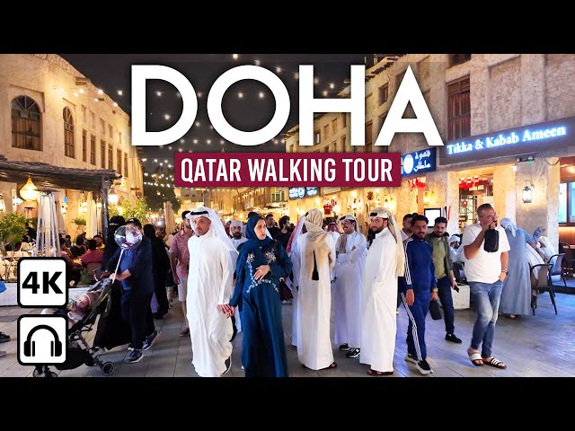 DOHA, Qatar 4K Nightlife Walking Tour: Souq Waqif & Downtown 🇶🇦