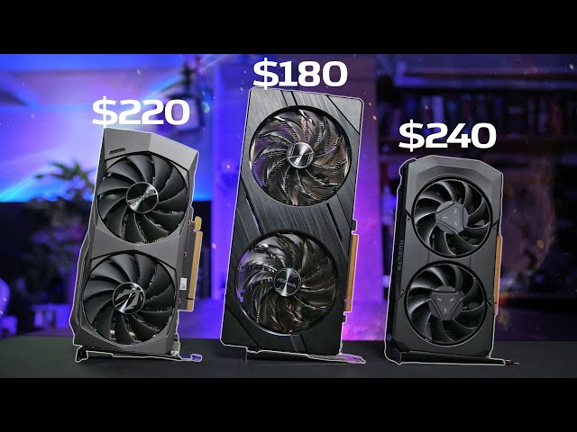 Intel Arc A580 ($180) vs RTX 3050 ($220) vs RX 7600 ($240)