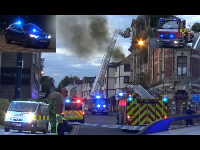 MAJOR RESPONSE to Theatre Fire in Swansea! Fire Engines, Aerial Ladder & USAR Responding!