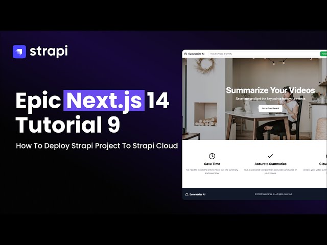 How To Deploy Your Strapi Project To Strapi Cloud – Part 9 Epic Next.js Tutorial for Beginners