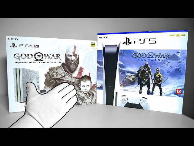 PS5 "GOD OF WAR RAGNARÖK" Console Unboxing! (PlayStation 5) + PS4 Pro Limited Edition