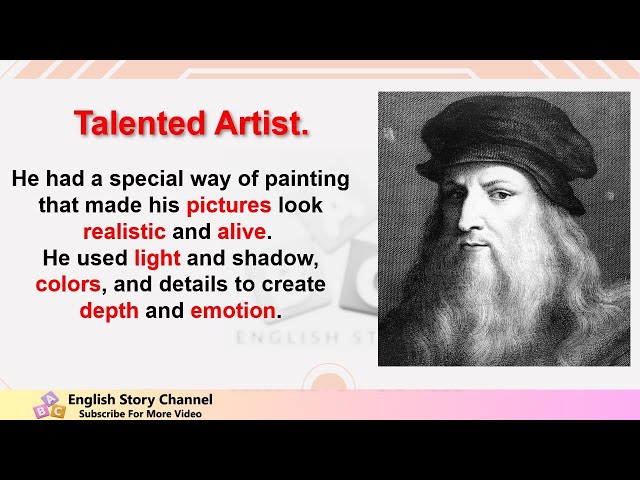Learn English Through Story, Talented Artist Leonardo Da Vinci.