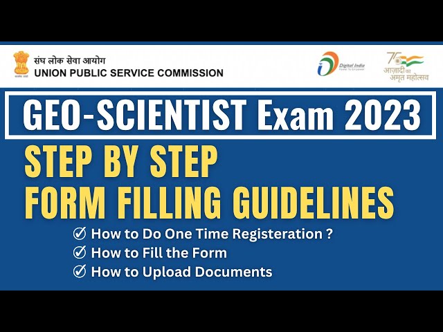 UPSC GSI-2023: Form Filling Guideline  | How to do OTR | UPSC Geoscientist 2023 Pre Exam