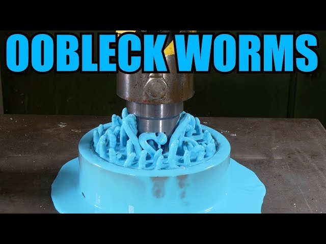 Pressing Non-Newtonian Fluid Through Small Holes with Hydraulic Press | in 4K