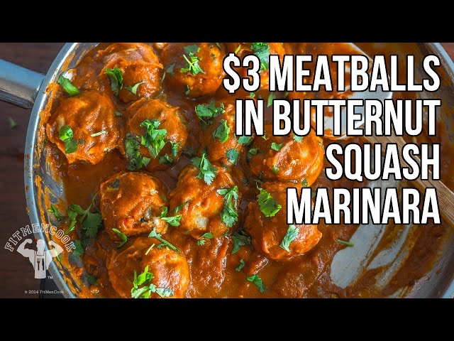 $3 Italian Meatballs with Butternut Squash Marinara / Albóndigas con Marinara de Calabaza