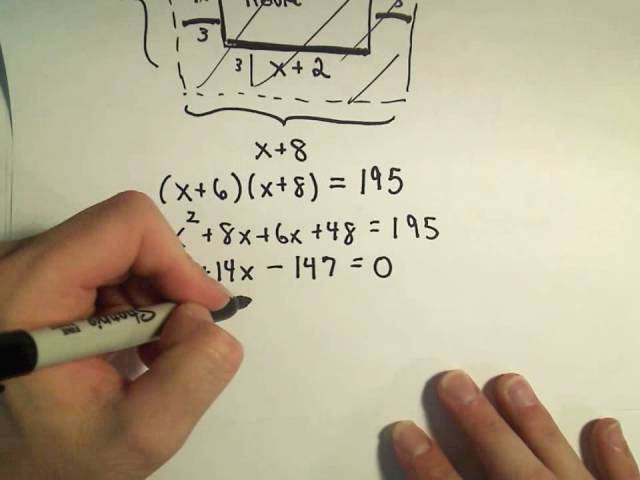 Solving a Geometry Word Problem by Using Quadratic Equations - Example 1
