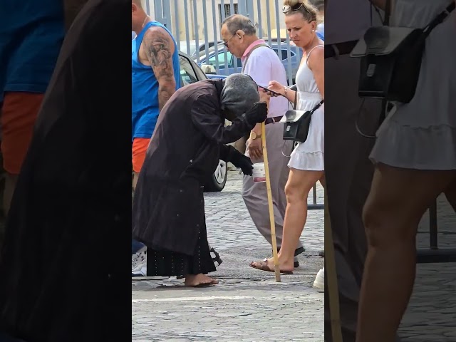 the DEVIL in front of the VATICAN ?? WTF ??  #vatican #beggar #jesus