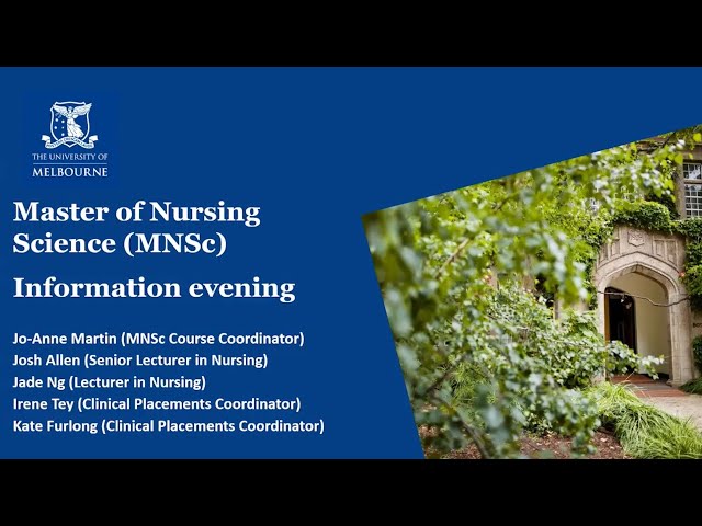 Master of Nursing Science Information Session - 2024 Intake
