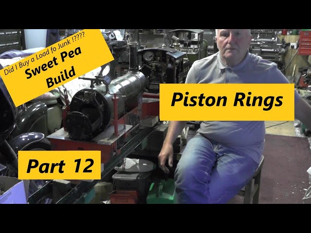 Sweet Pea Steam Loco Build Part 12 (Piston Rings From Meehanite Bar to Fitted) "mr factotum"