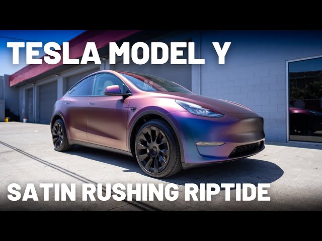 Tesla Model Y - Vinyl Wrap - Avery Satin Rushing Riptide