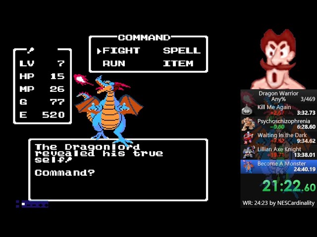 Dragon Warrior Any% WR in 23:28