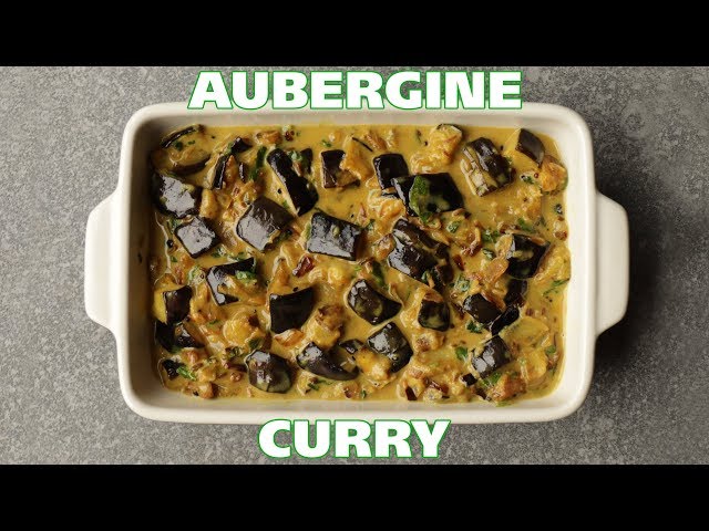 Delicious Vegan Aubergine curry / Eggplant / Baigan / Brinjal - Food with Chetna
