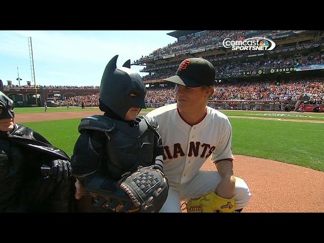 BatKid throws first pitch at Giants opener