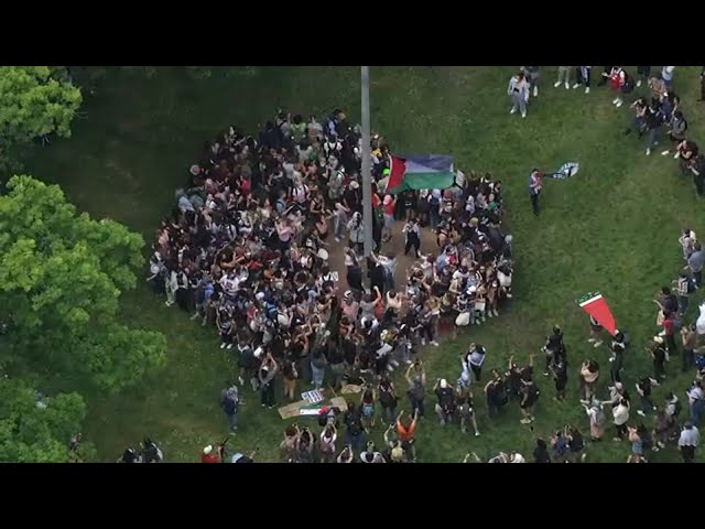 LIVE: Protesters at UNC take down U.S. flag on campus quad